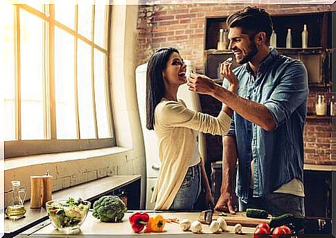 Couple cooking