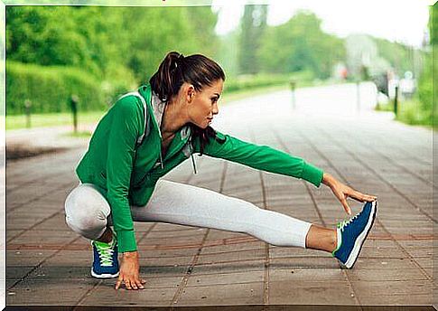 Woman stretching out