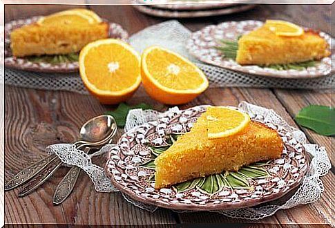 Orange cake with healthy ingredients