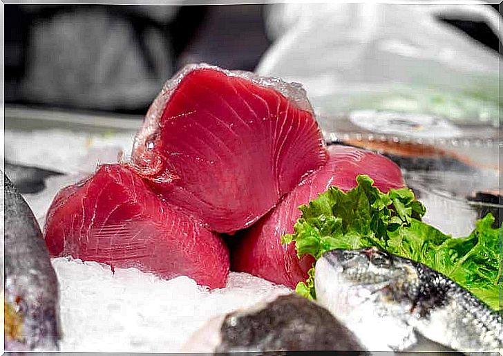 Fresh tuna.