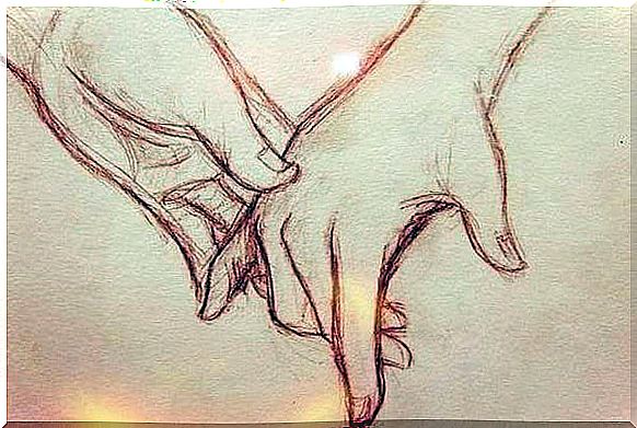 Drawing of two hands