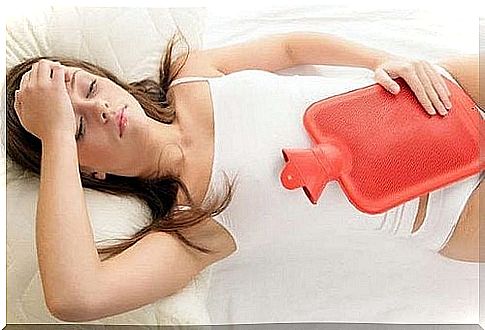 Woman with menstrual cramps